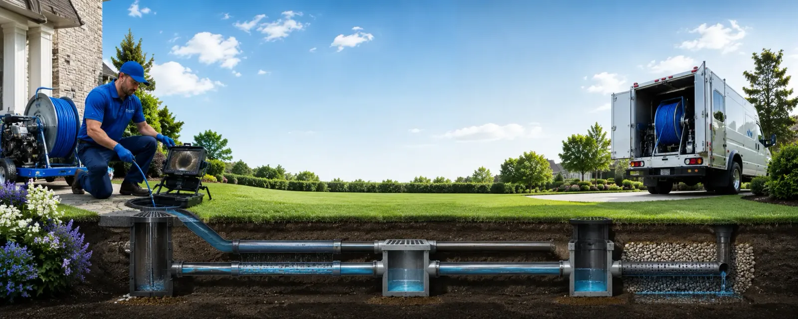 Outdoor drain cleaning information for Sainte Marie, IL
